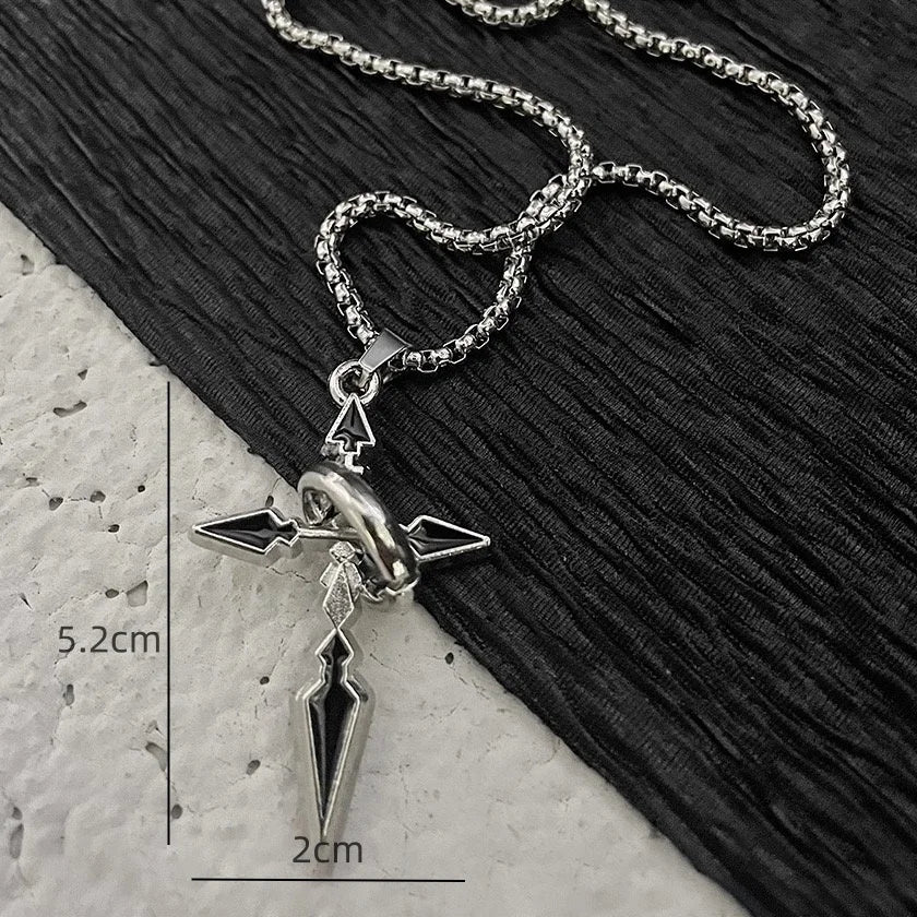 NOIR CROSS PENDANT NECKLACE