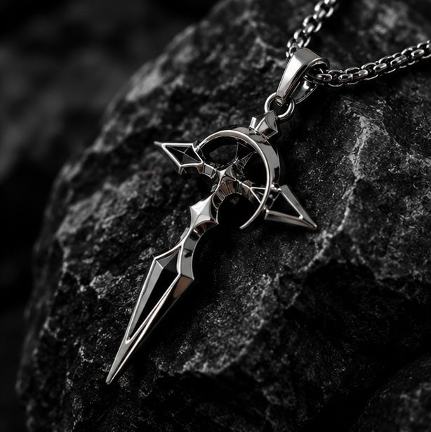 NOIR CROSS PENDANT NECKLACE