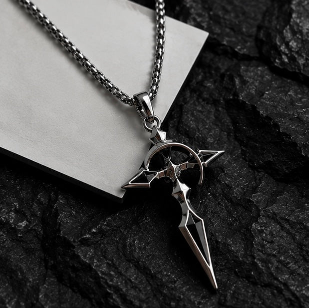 NOIR CROSS PENDANT NECKLACE